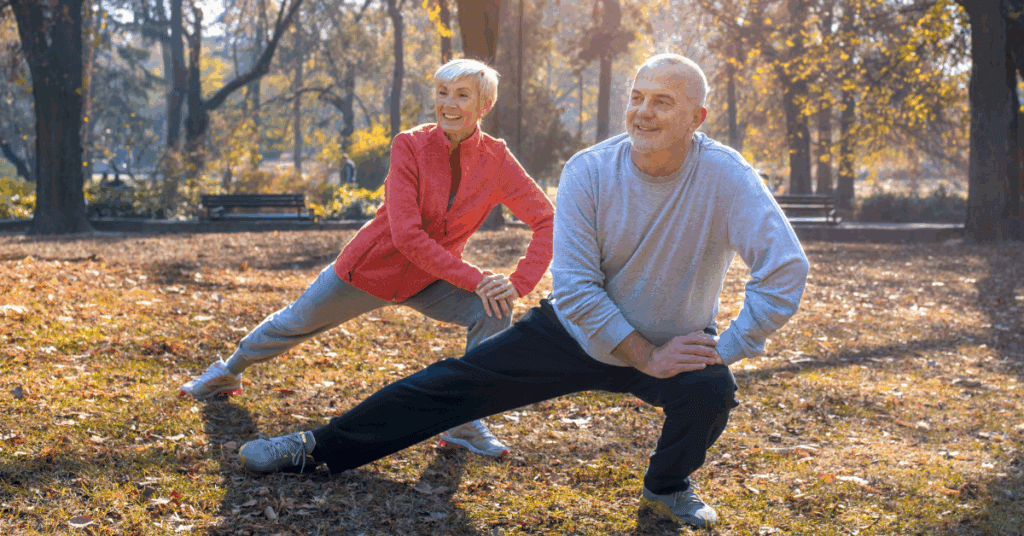 Couple streching