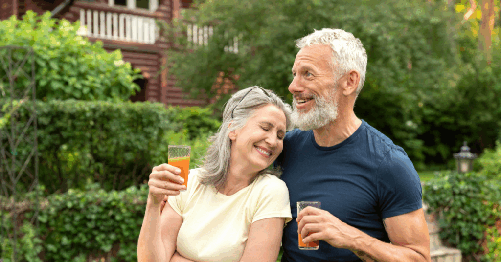 Couple smiling at each other